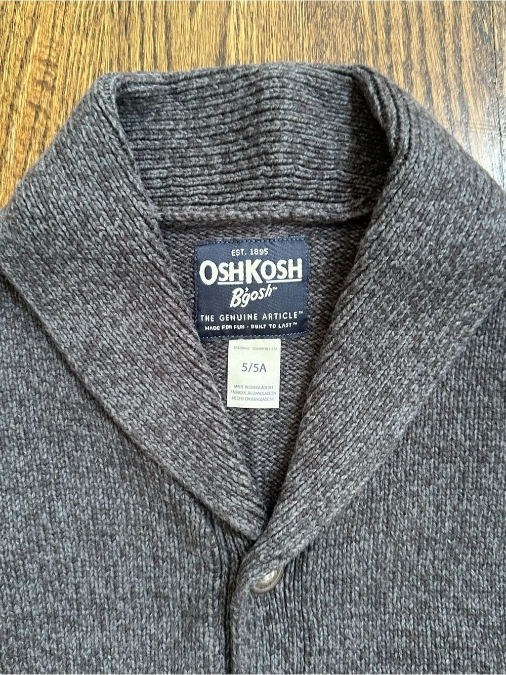 Oshkosh Shawl Collar Sweater